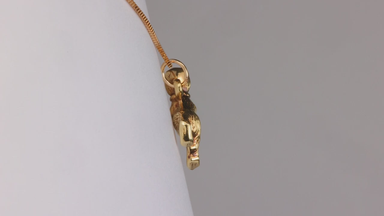 14K Yellow Gold Circus Bear Pendant/Charm