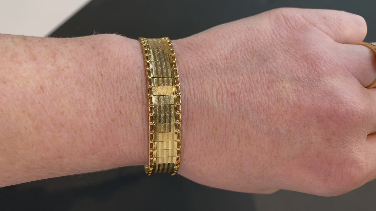 14K Yellow Gold Watch Band Style Bracelet