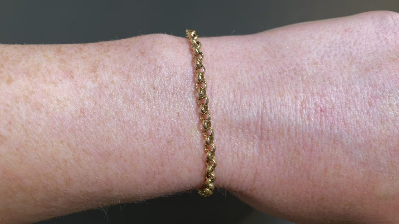 14K Yellow Gold Rolo Link Bracelet