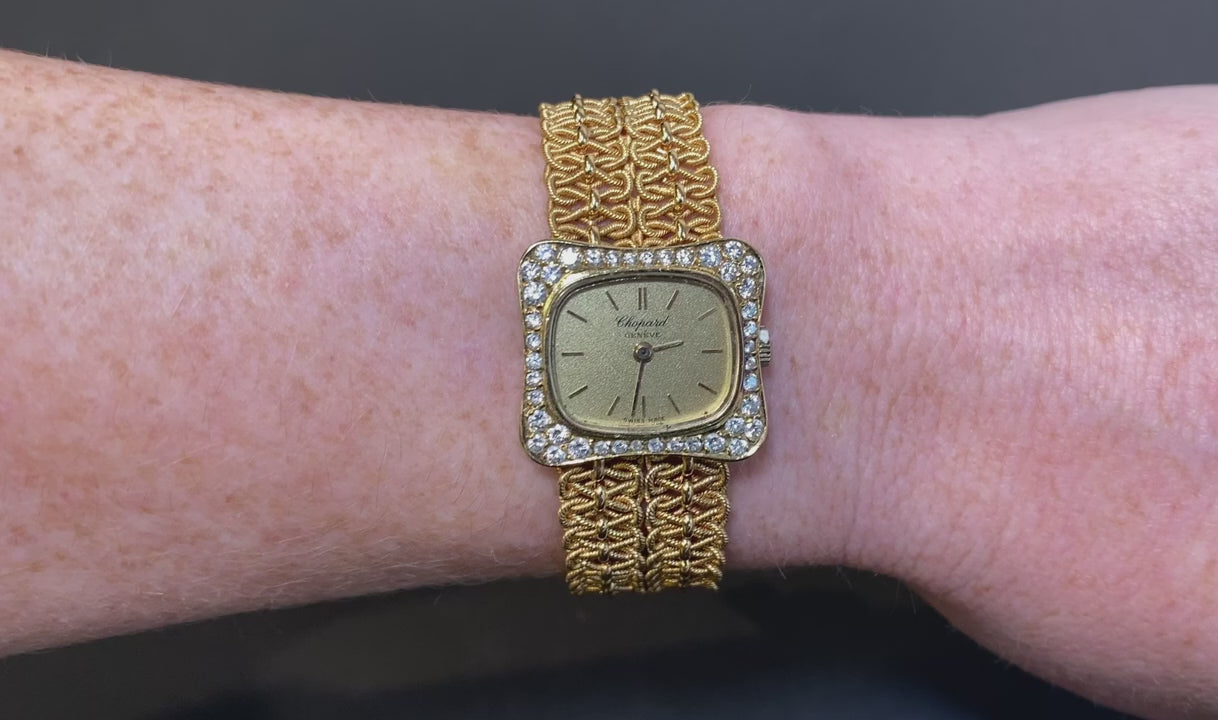 Price Reduced! 18K Yellow Gold and Fine Diamond Chopard Watch .75 Carat