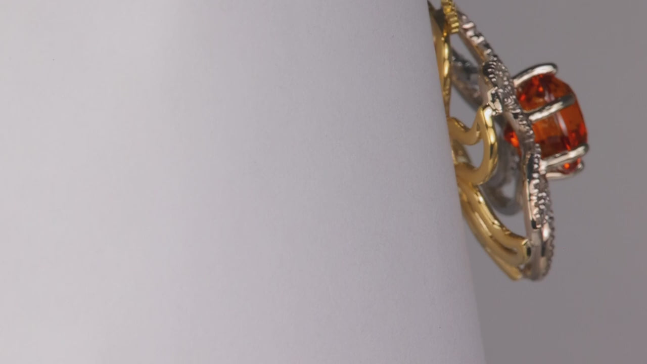 18K Yellow and White Gold 4.69cts Spessartite and Diamond Pendant by Christopher Michael