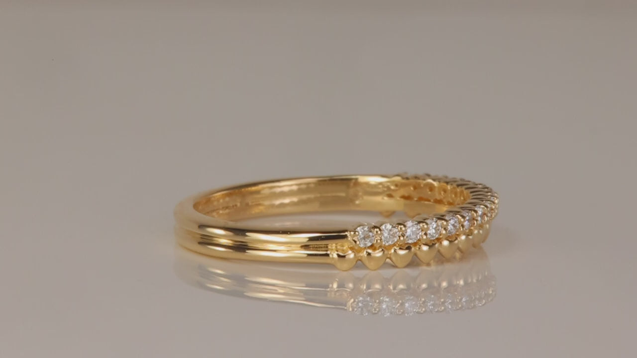 14K Yellow Gold Heart and Diamonds Anniversary Ring by Christopher Michael