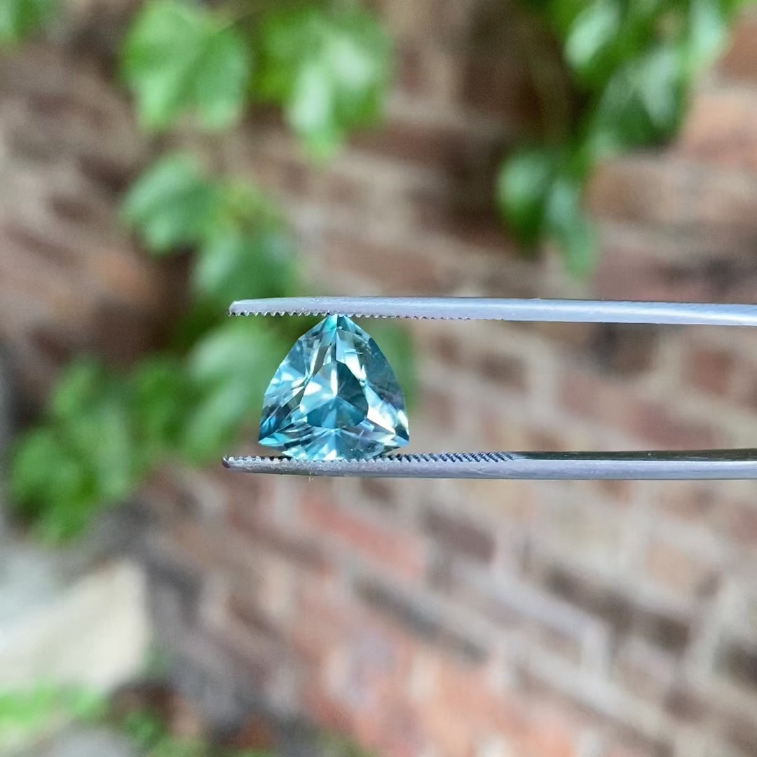 Trilliant Cut Blue Zircon 7.60 Carats