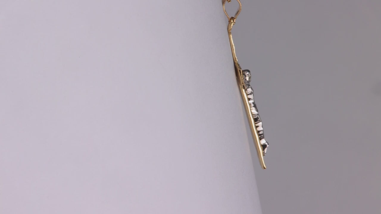 14K Yellow and White Gold Crucifix Pendant