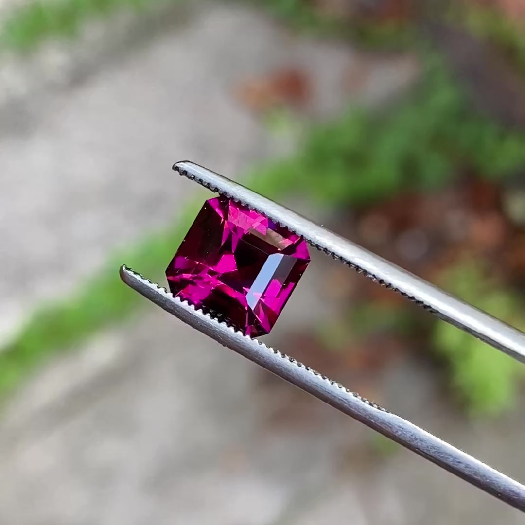 Barion Style Emerald Cut Rhodolite Garnet 4.28 Carats