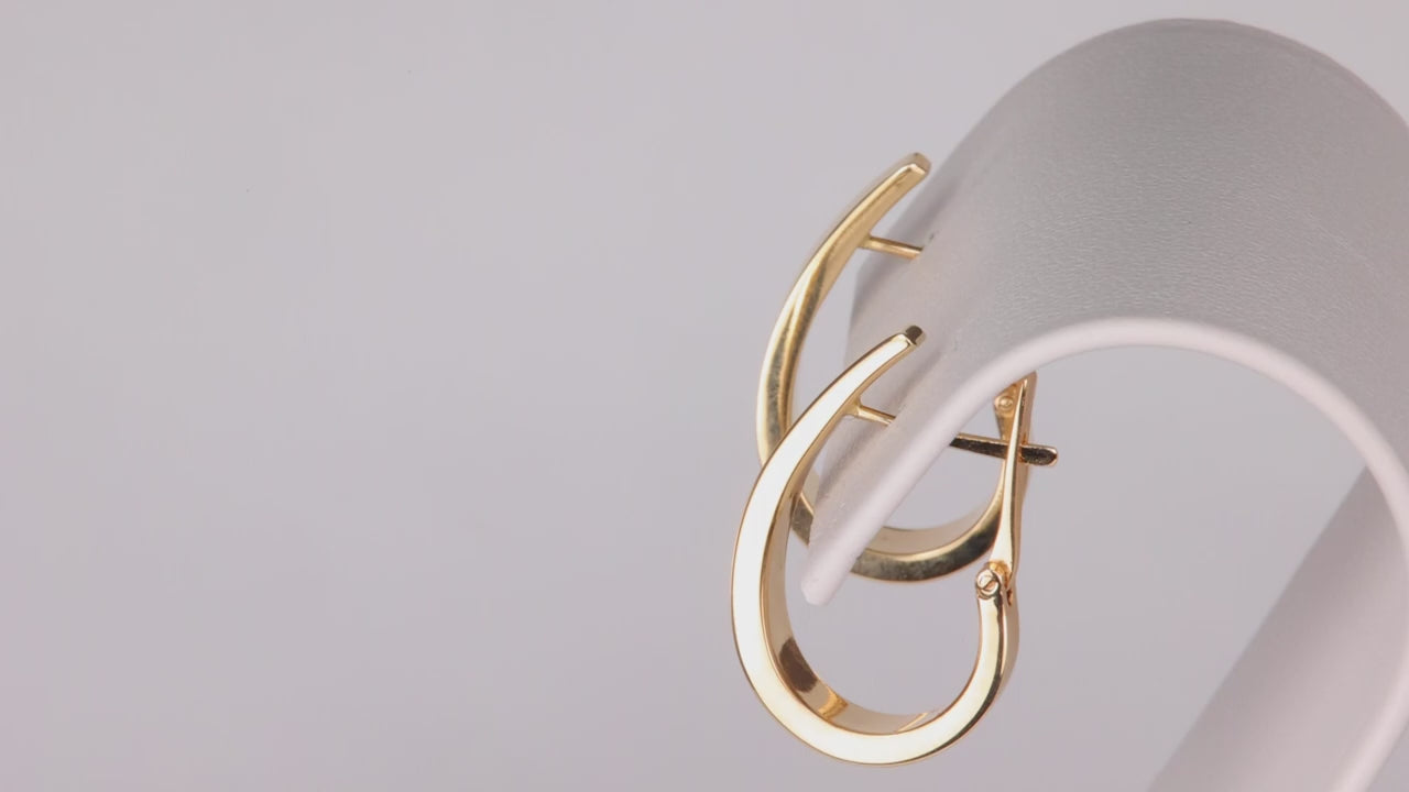 14K Yellow Gold Leverback Earrings