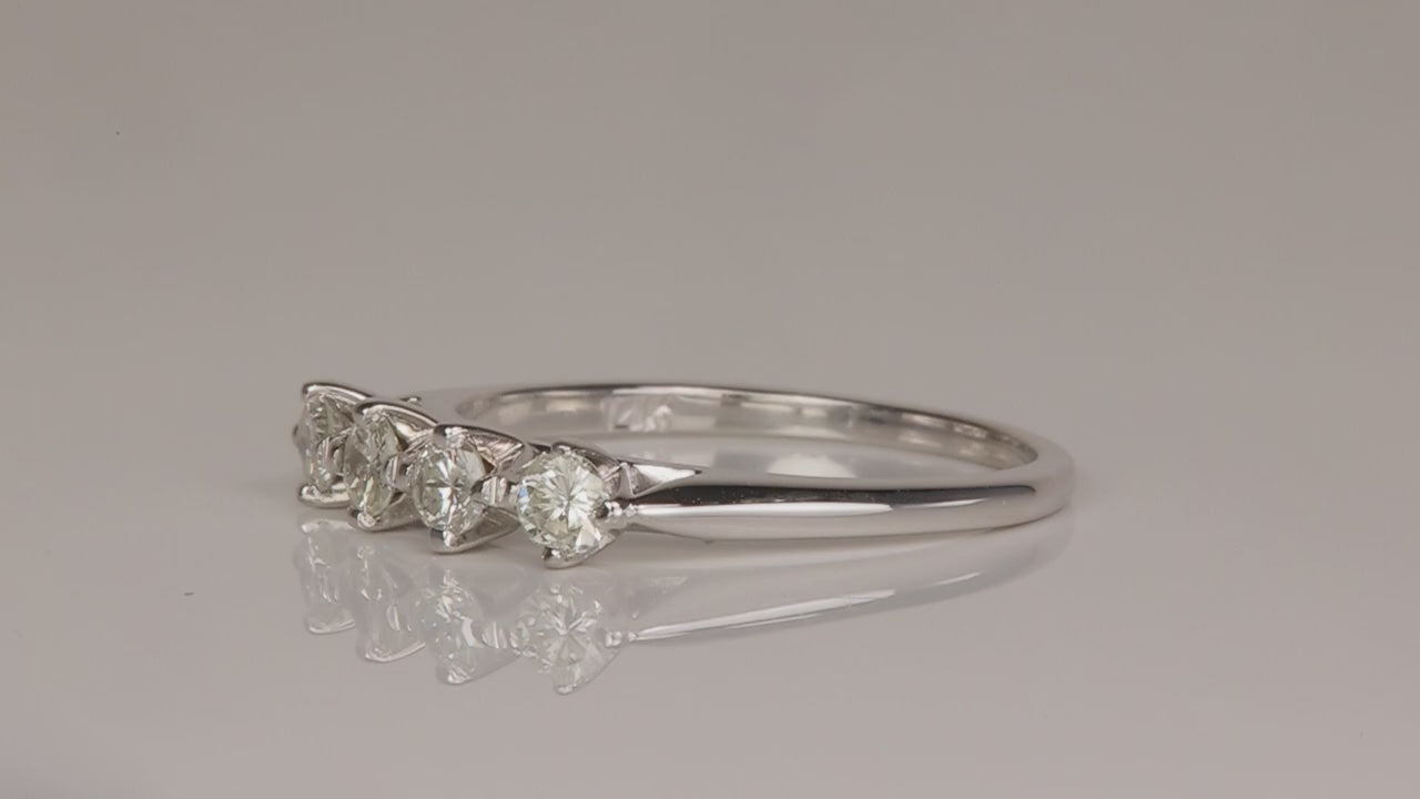 14K White Gold Diamond Ring .40cts