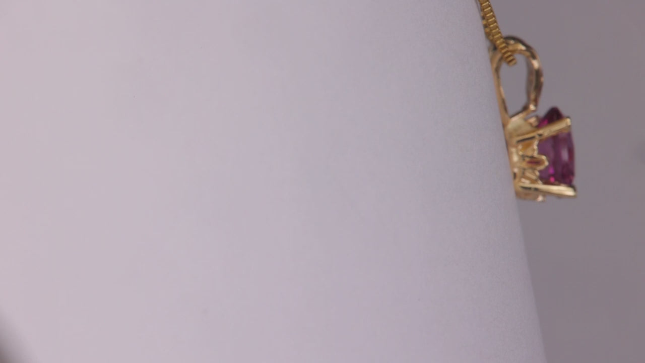 14K Yellow Gold Oval Garnet Pendant 1.00cts