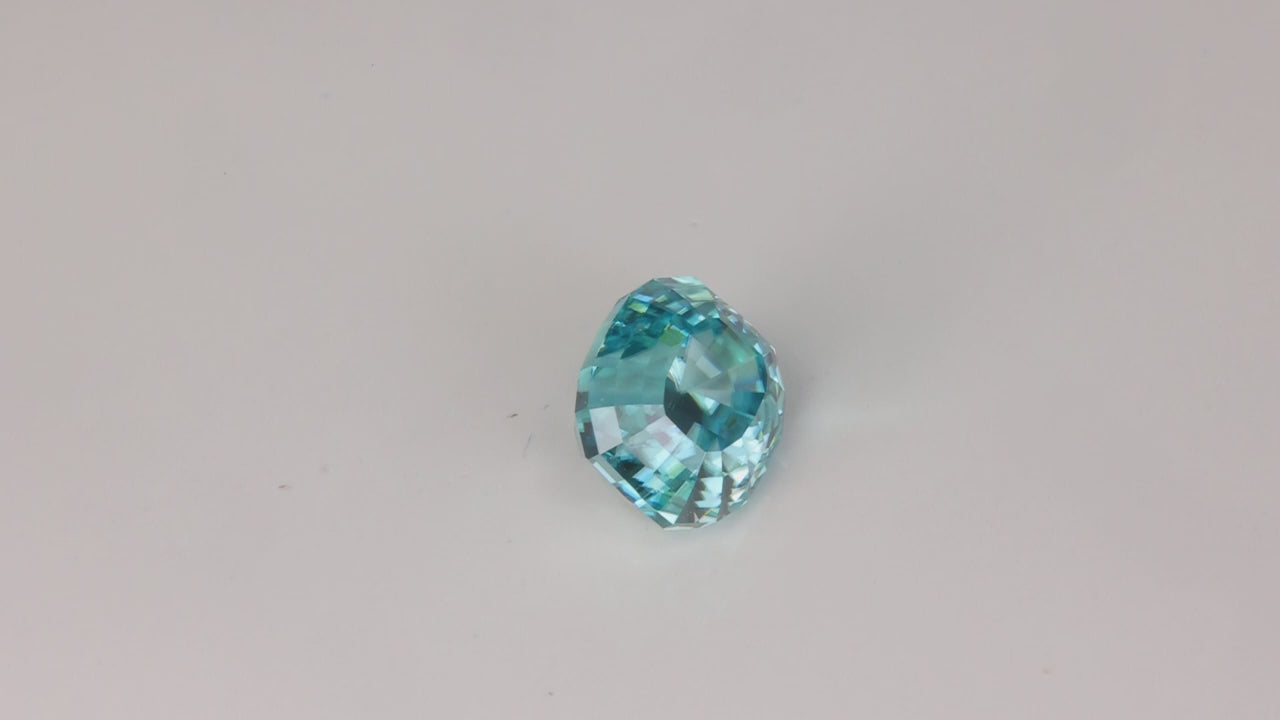 Antique Cushion Cut Blue Zircon From Cambodia 6.18cts