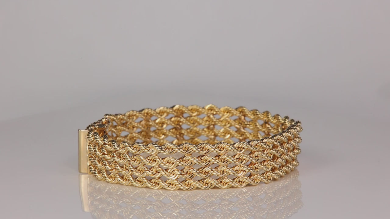 14K Yellow Gold Rope Band Bracelet