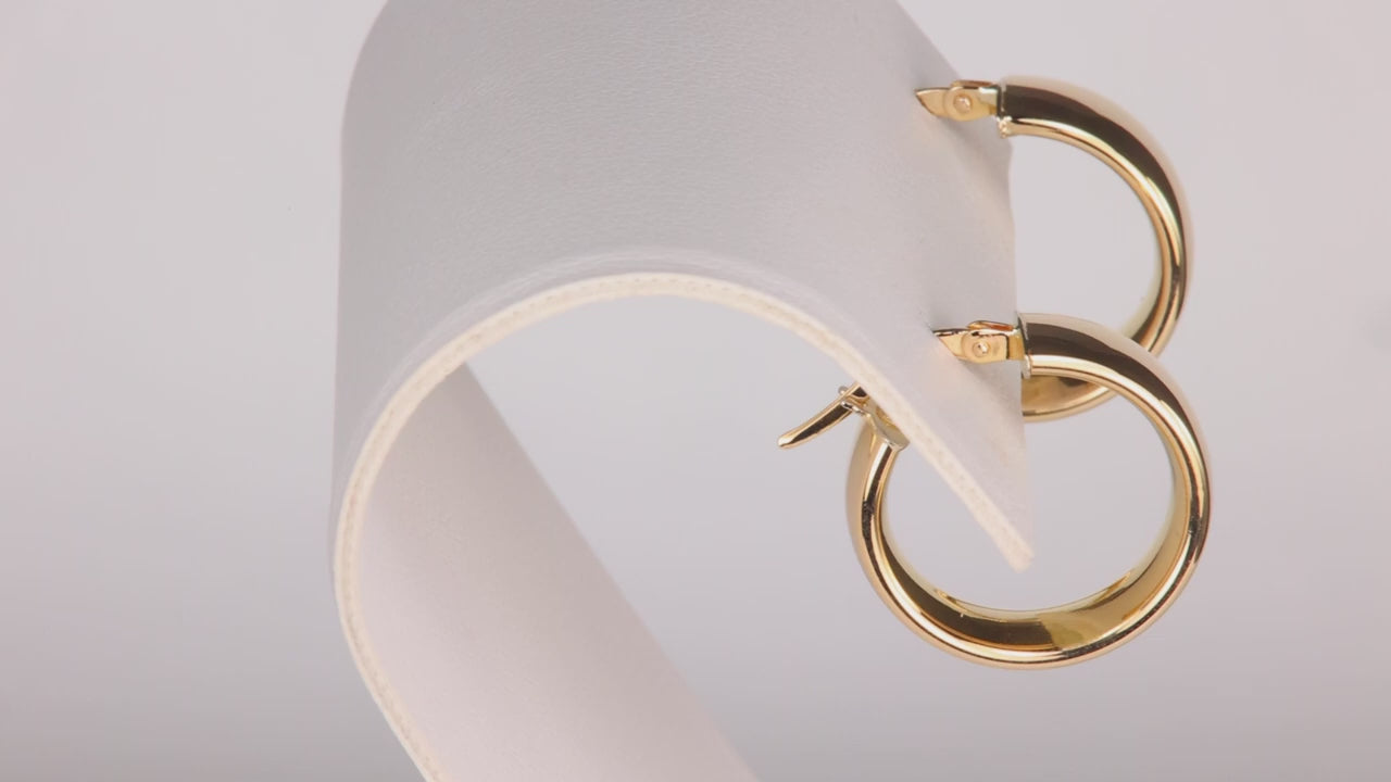 14K Yellow Gold Wide Hoop Earrings