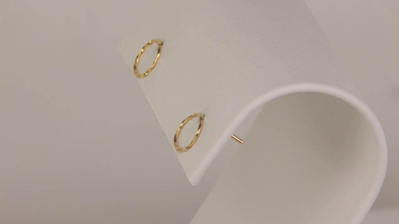 14K Yellow Gold Circle Stud Earrings