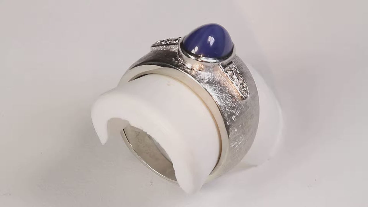 14kt Gent's Synthetic Star Sapphire Ring