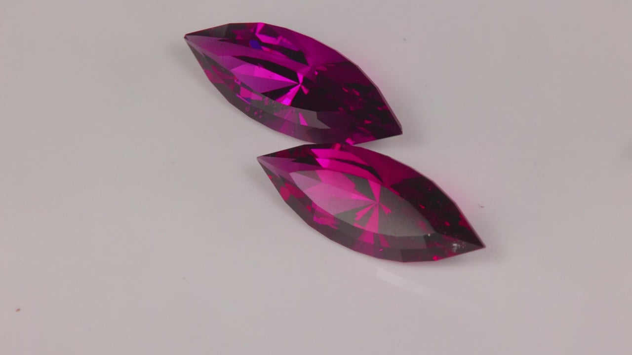 Marquise Brilliant Cut Pair of Rhodolite Garnets 7.15cts