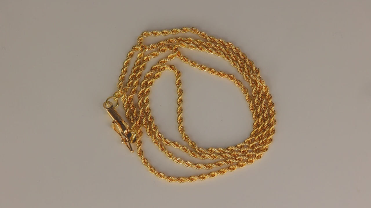 18K Yellow Gold Rope Chain 18"