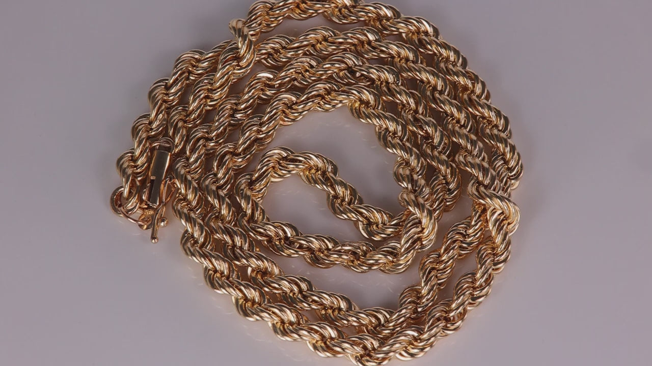 14K Yellow Gold Rope Chain 20"