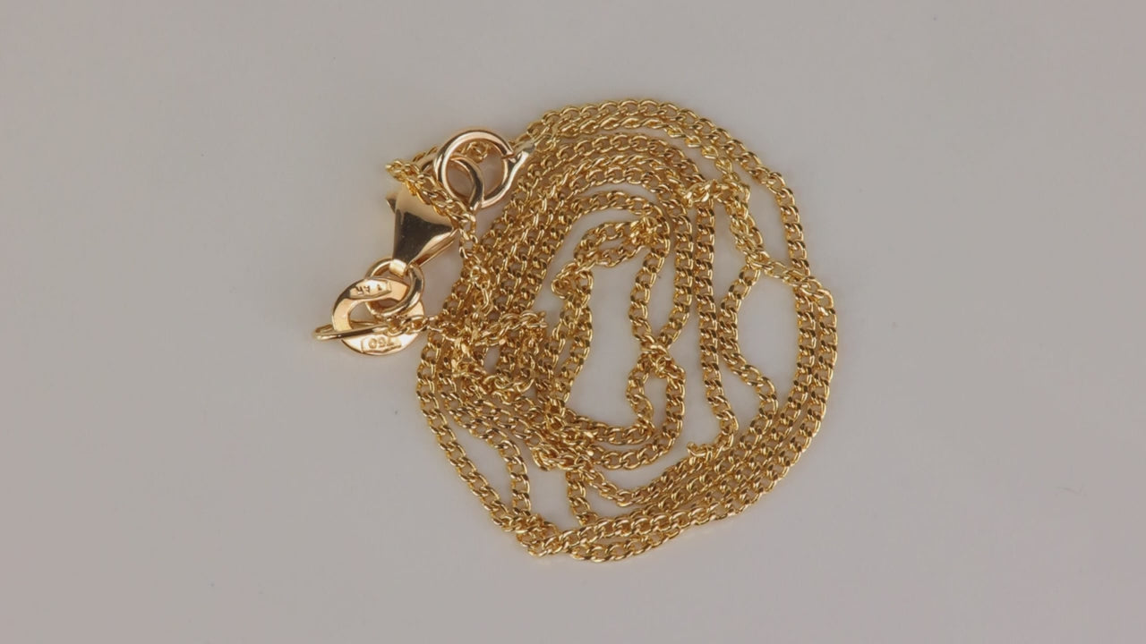 18K Yellow Gold Mini Curb Link Chain 16"