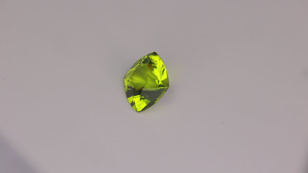 Square Cushion Cut Peridot 4.88 Carats