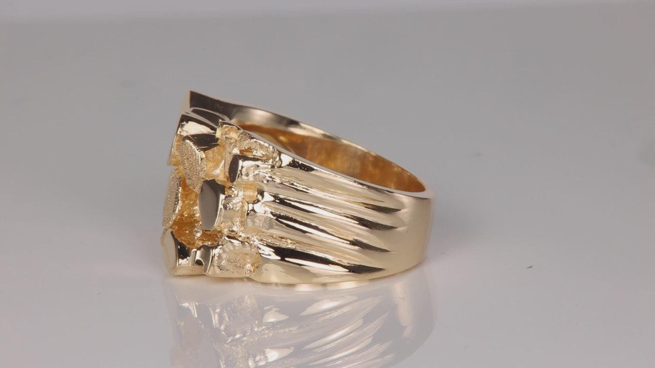 14K Yellow Gold Nugget Style Ring*