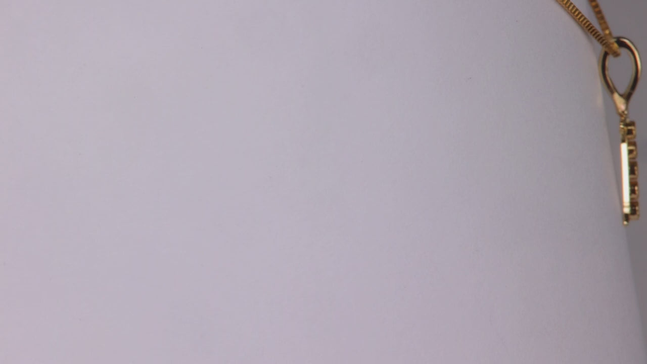 14K Yellow Gold Diamond Accented "K" Initial Pendant