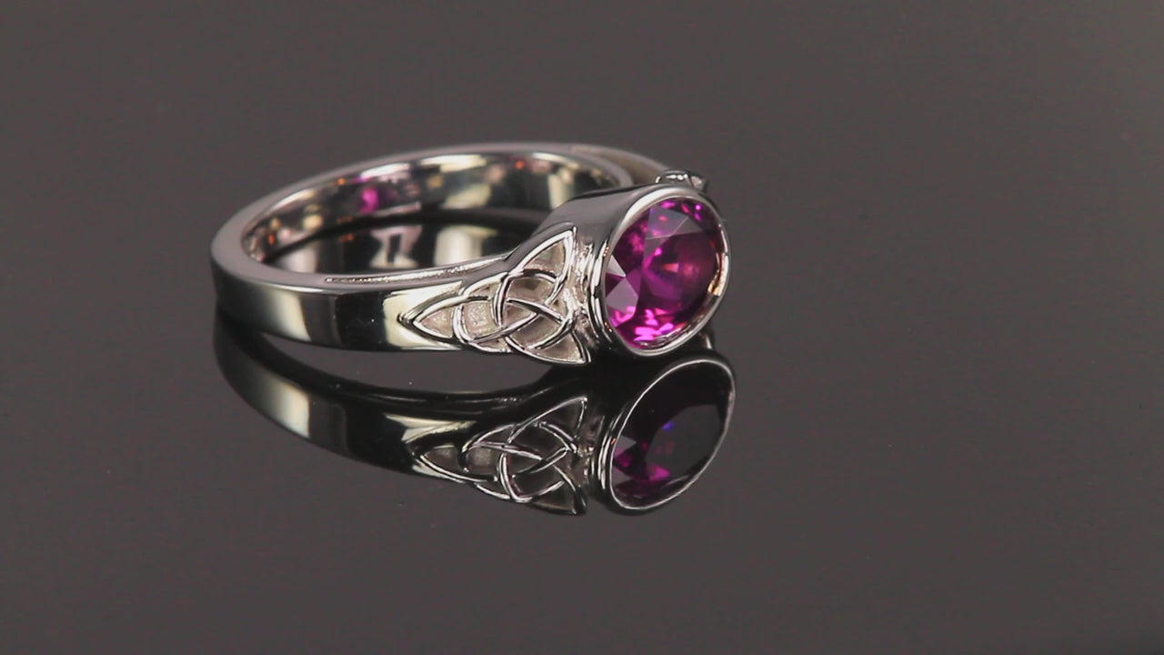 14K White Gold Grape Garnet Ring by Christopher Michael 2.39 Carats