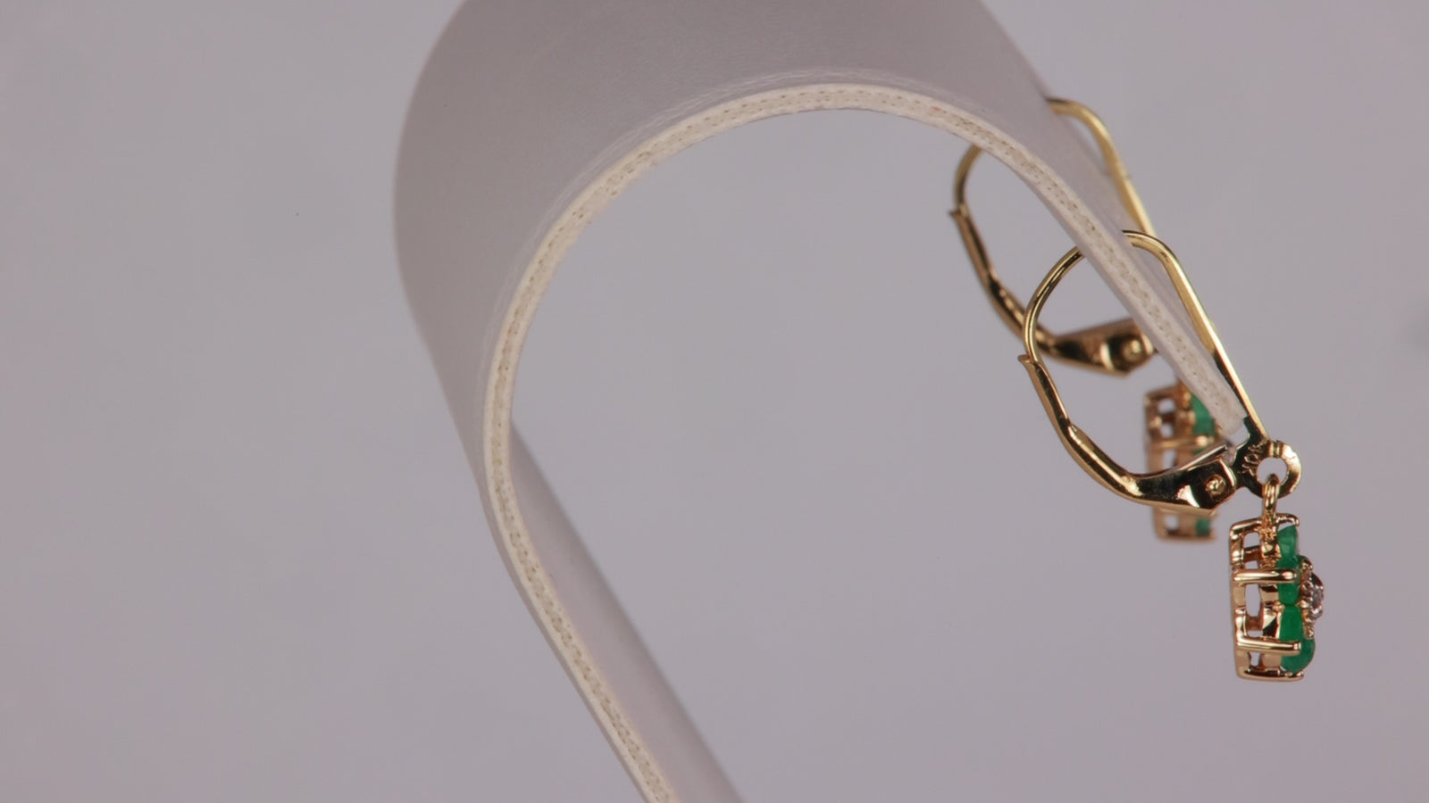 10K Yellow Gold .50 Carat Emerald And Diamond Accented Earrings