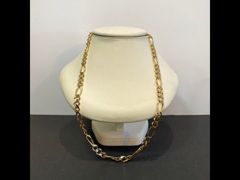 10K Yellow Gold Figaro Necklace 22"