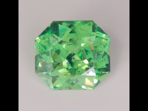 Brilliant Emerald Cut Demantoid Garnet 1.37 Carats