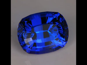 Rare 18.37ct Natural Color and Mostly Blue Cushion Tanzanite Gemstone