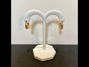 14K Yellow Gold Filigree Hoop Earrings
