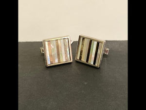 Sterling Silver and Abalone Cufflink Pair
