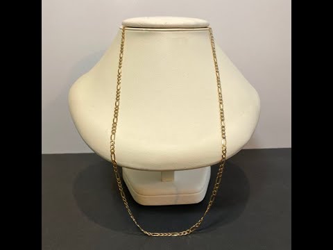 10K Yellow Gold Figaro Chain Necklace 22"