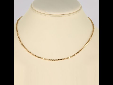 14K Yellow Gold Popcorn Link Necklace