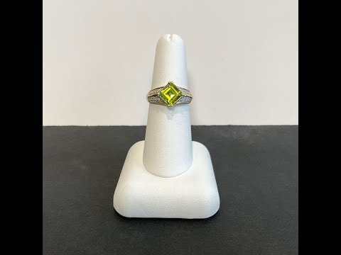 10K Yellow Gold Peridot and Diamond Ring
