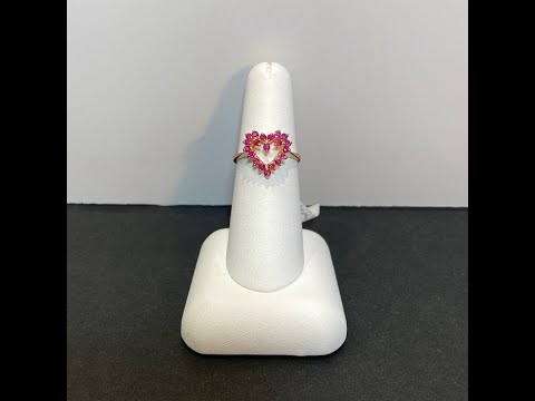 14K Yellow Gold and Ruby Heart Ring