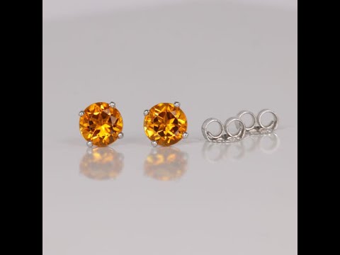 14K White Gold Citrine Earrings 1.09 Carats