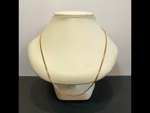 14K Yellow Gold Flat Box Chain Necklace