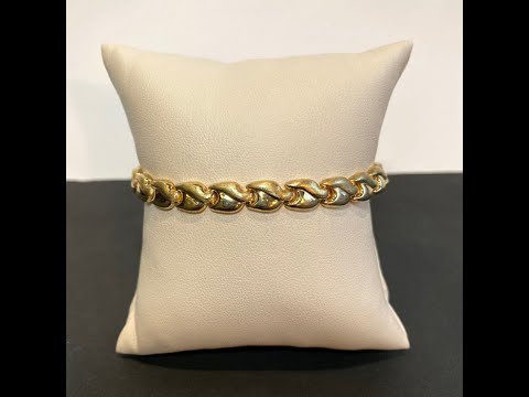 14K Yellow Gold Italian Fancy Link Bracelet