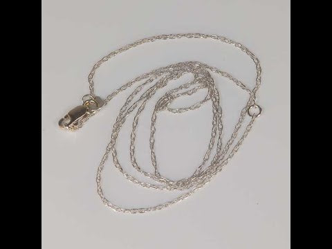 14K White Gold Cable Rope Adjustable Chain 16" to 18"