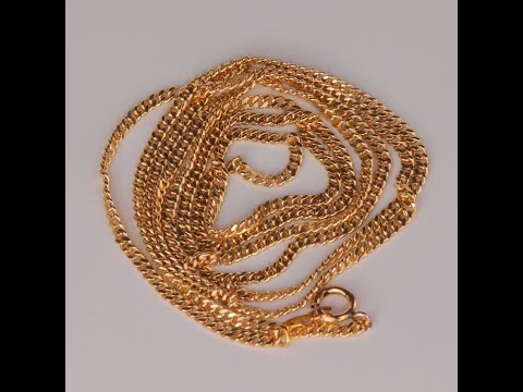 14K Yellow Gold Curb Link Chain 24"