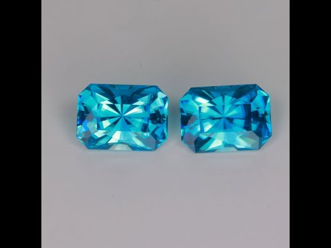 Natural Blue Zircon pair of gemstones