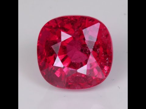 Cushion Cut Red Rubellite Tourmaline Gemstone from Brazil