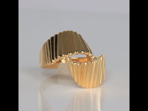 14K Yellow Gold Textured Twist Ring