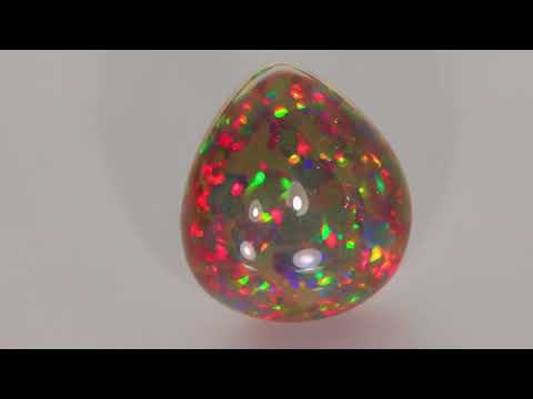 Ethiopian Black Opal Pearshape Cabochon 20.95 Carats