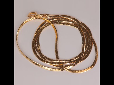14K Yellow Gold Herringbone Chain 24"