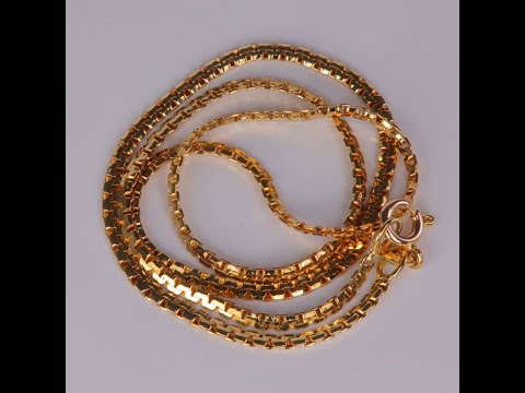 14K Yellow Gold Boston Link Chain 15"