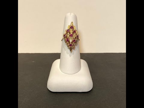 10K Yellow Gold and Ruby Cocktail Ring