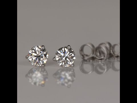 14K White Gold Diamond Stud Earrings .42 Carats