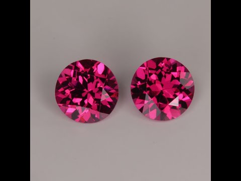 Round Brilliant Cut Rhodolite Garnet Pair 4.99 Carats (Total)