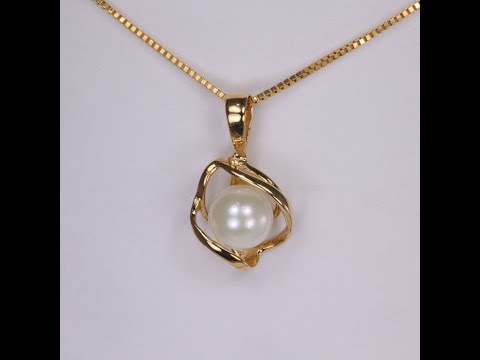 14K Yellow Gold and Pearl Pendant
